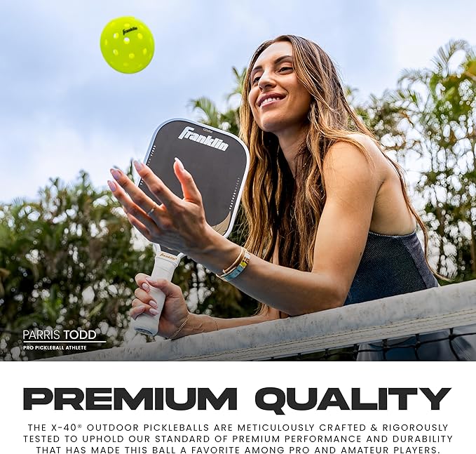 Franklin Sports X-40 Outdoor Pickleballs - Official Ball of USA Pickleball, APP Tour + US Open - Regulation Size