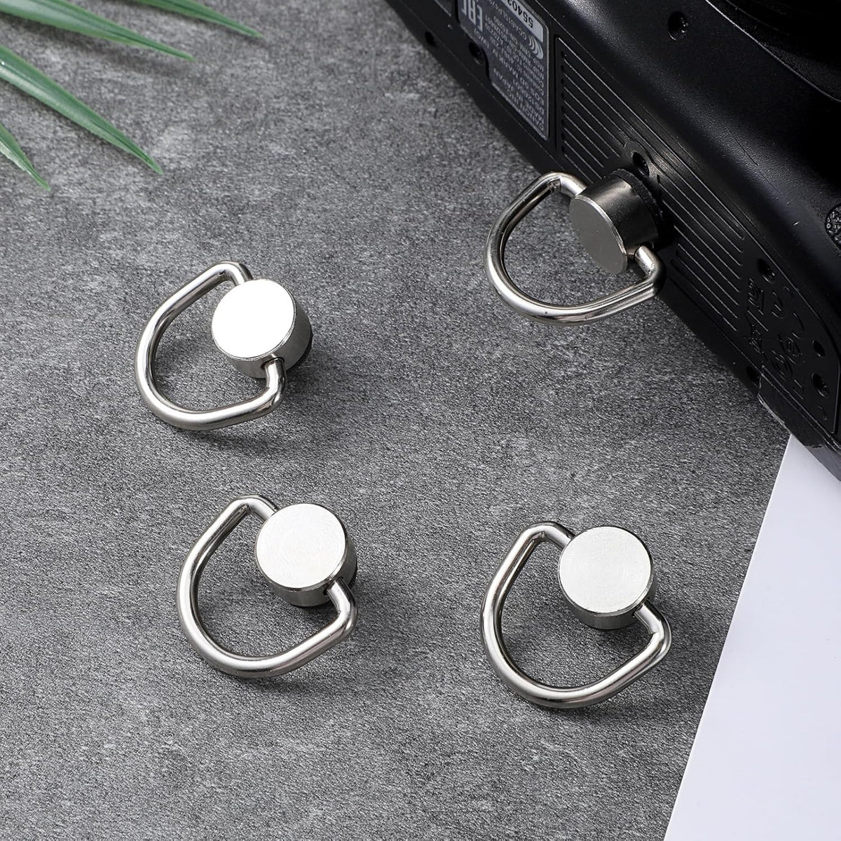 Qulkws 4pcs Holder,1/4"-20 Stainless Steel D Ring Screw, Camera D Ring Screws Hinged Thread, Fixing Screw Camera