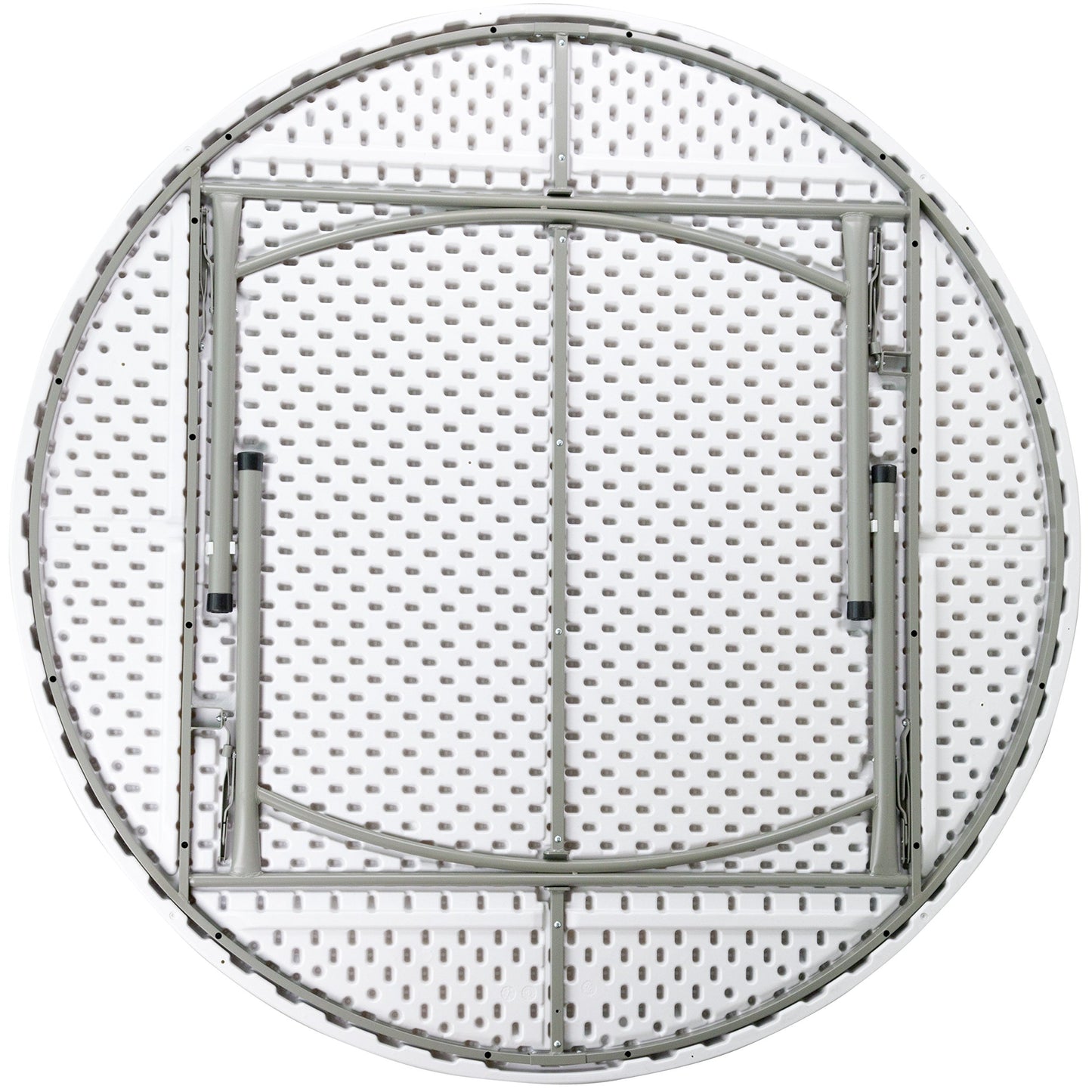 Flash Furniture Elon 6' Round All-Occasion Plastic Folding Event Table, Foldable Portable Banquet Table for Indoor/Outdoor Events, White