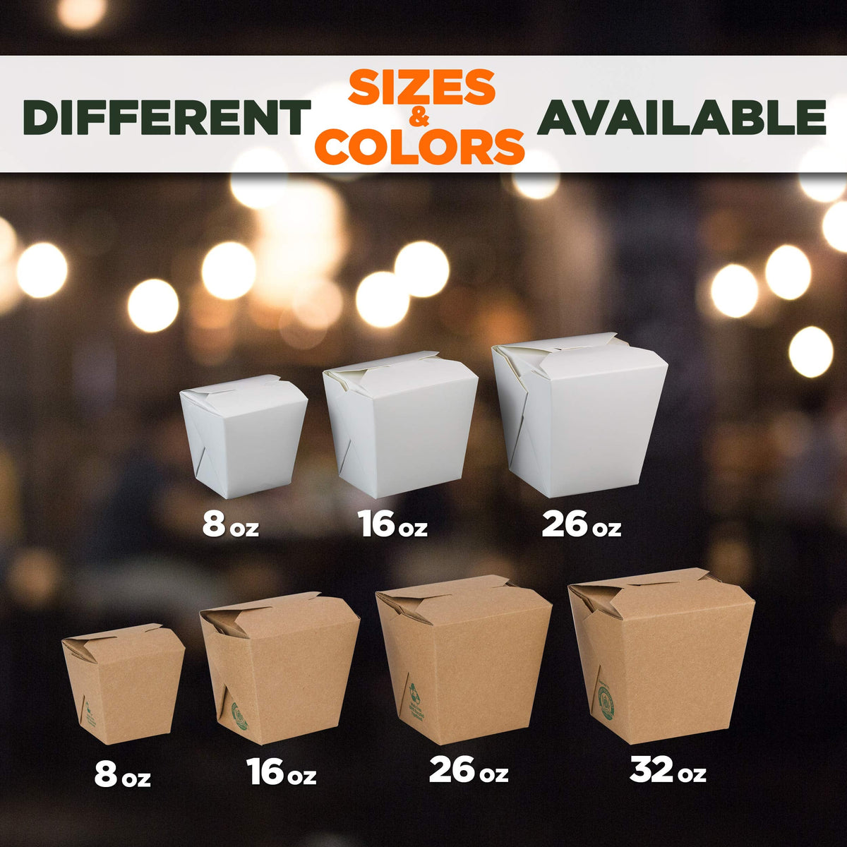 Fit Meal Prep 50 Pack 16 oz Chinese Take Out Boxes - 3.8x3” Plain Kraft Paperboard Food Containers, Leak and Grease Resistant Half Quart Size Asian Rectangle To Go Boxes, Candy Buffet Box and Party