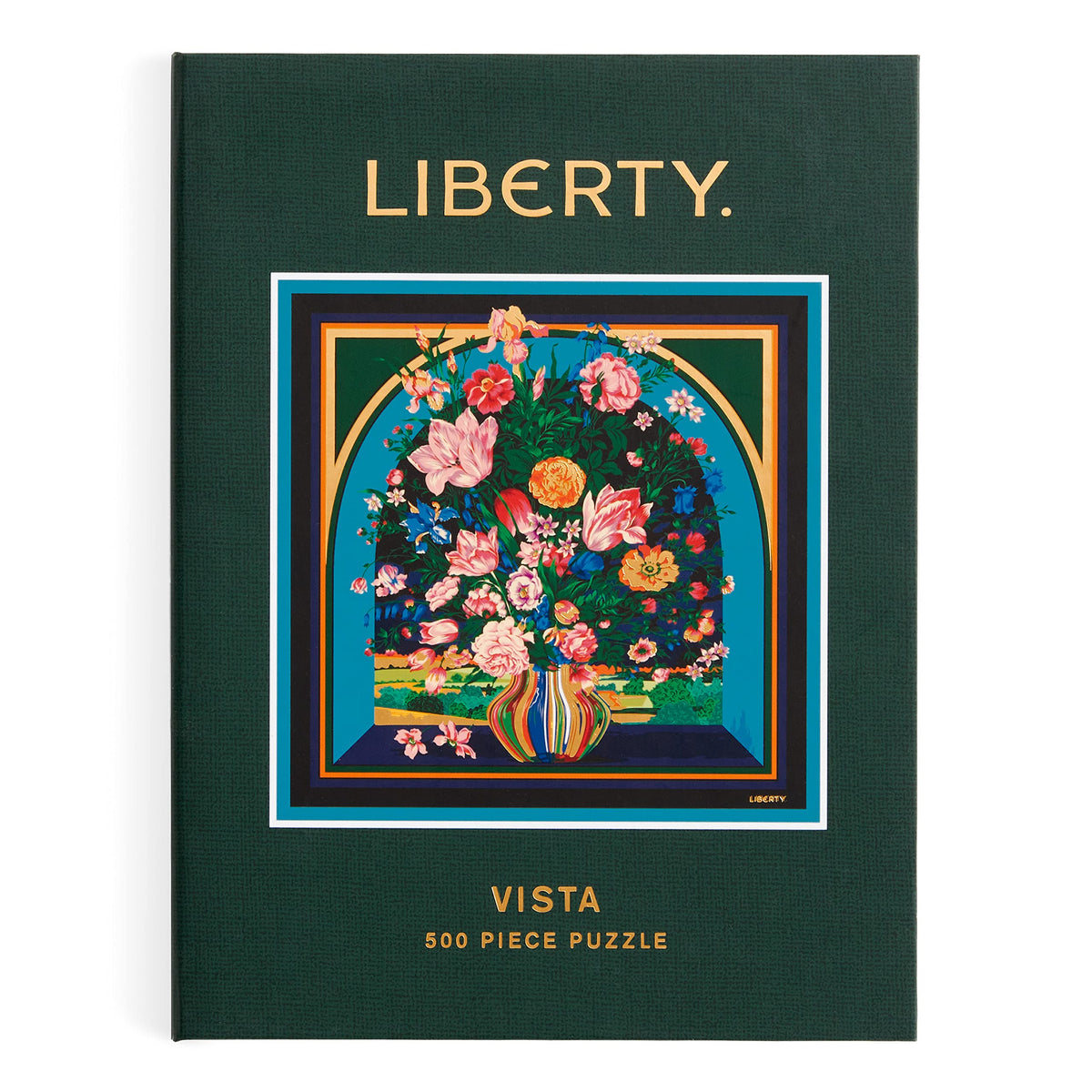 Galison Liberty Vista – 500 Piece Book Puzzle with Iconic Botanical Liberty Heirloom Print Artwork Packaged in Magnetic Keepsake Book Sized Box