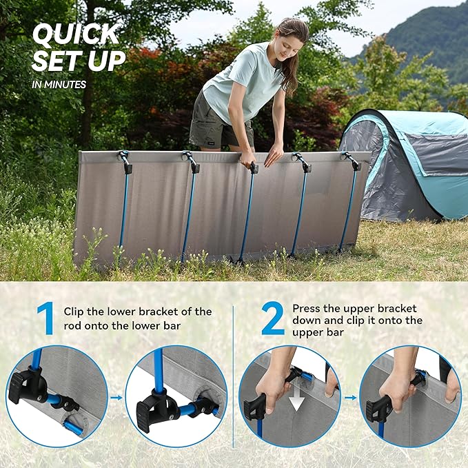 MARCHWAY Ultralight Folding Tent Camping Cot Bed, Portable Compact for Outdoor Travel, Base Camp, Hiking, Mountaineering, Lightweight Backpacking (Grey)