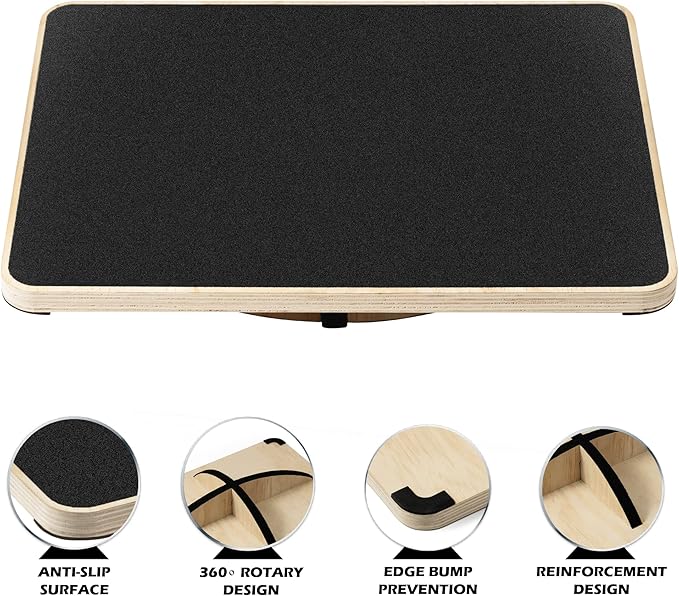 Multi-Optional Wooden Balance Board for all kind of balance tranning, Extra-Large Anti-Slip Wobble, Rocker and Plank Board for Balance and Core Training, Balancing Board for Under Desk