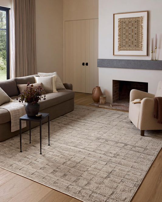 Loloi Amber Lewis Monty Collection MOT-06 Pebble/Beige 11'-6" x 15', .50" Pile Height, Area Rug