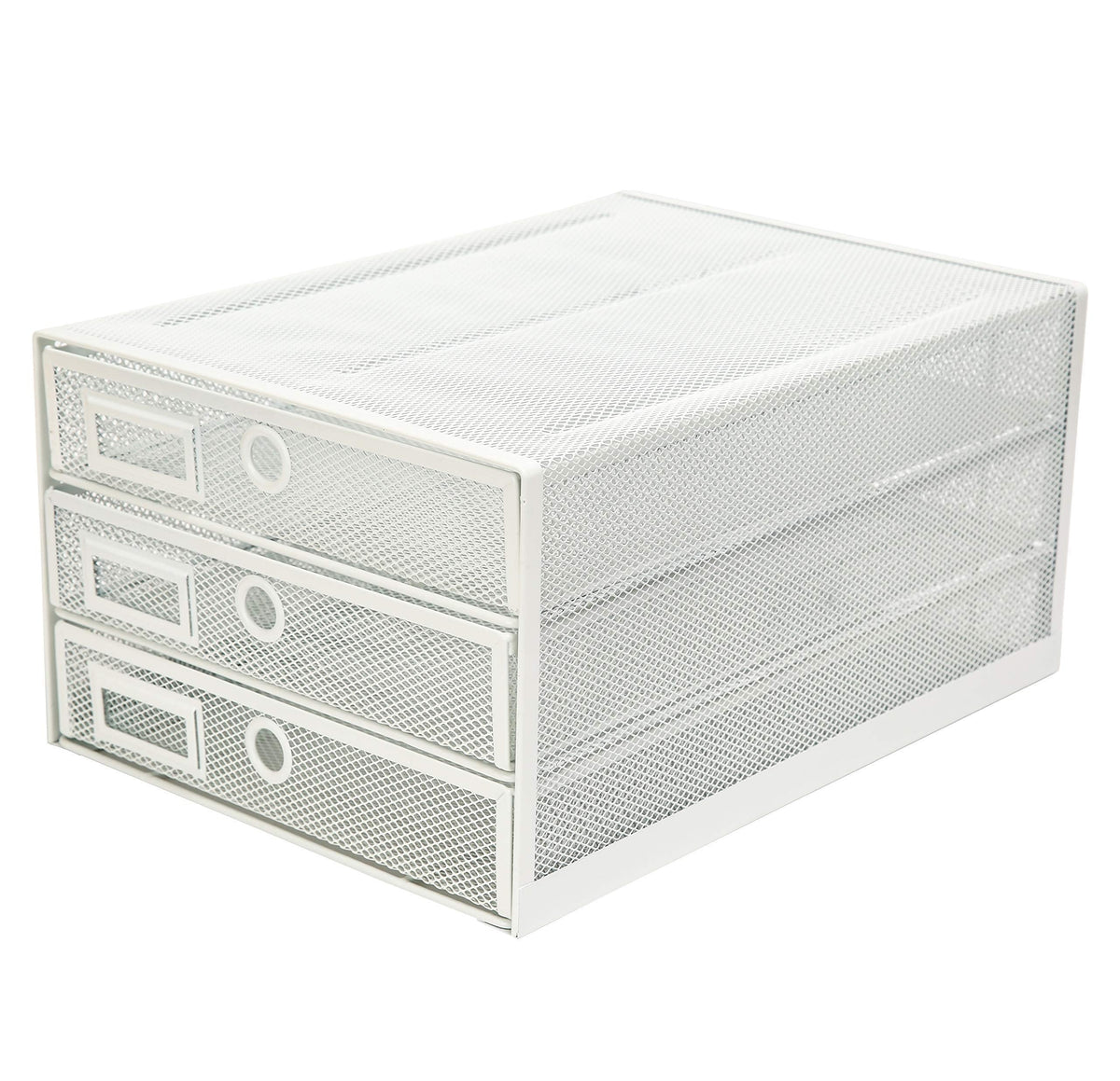 Exerz Paper Sorter 3 Drawer Wire Mesh A4 / Desk Multifunctional Desk Organiser/Multi-Layer Letter Tray - for Documents, Magazines, Notebooks and Letter (White)