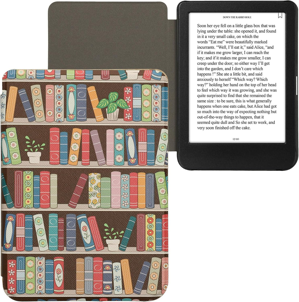 kwmobile Summer Case Compatible with Kobo Clara BW/Colour Case - eReader Cover - Library Blue/Green/Dark Pink