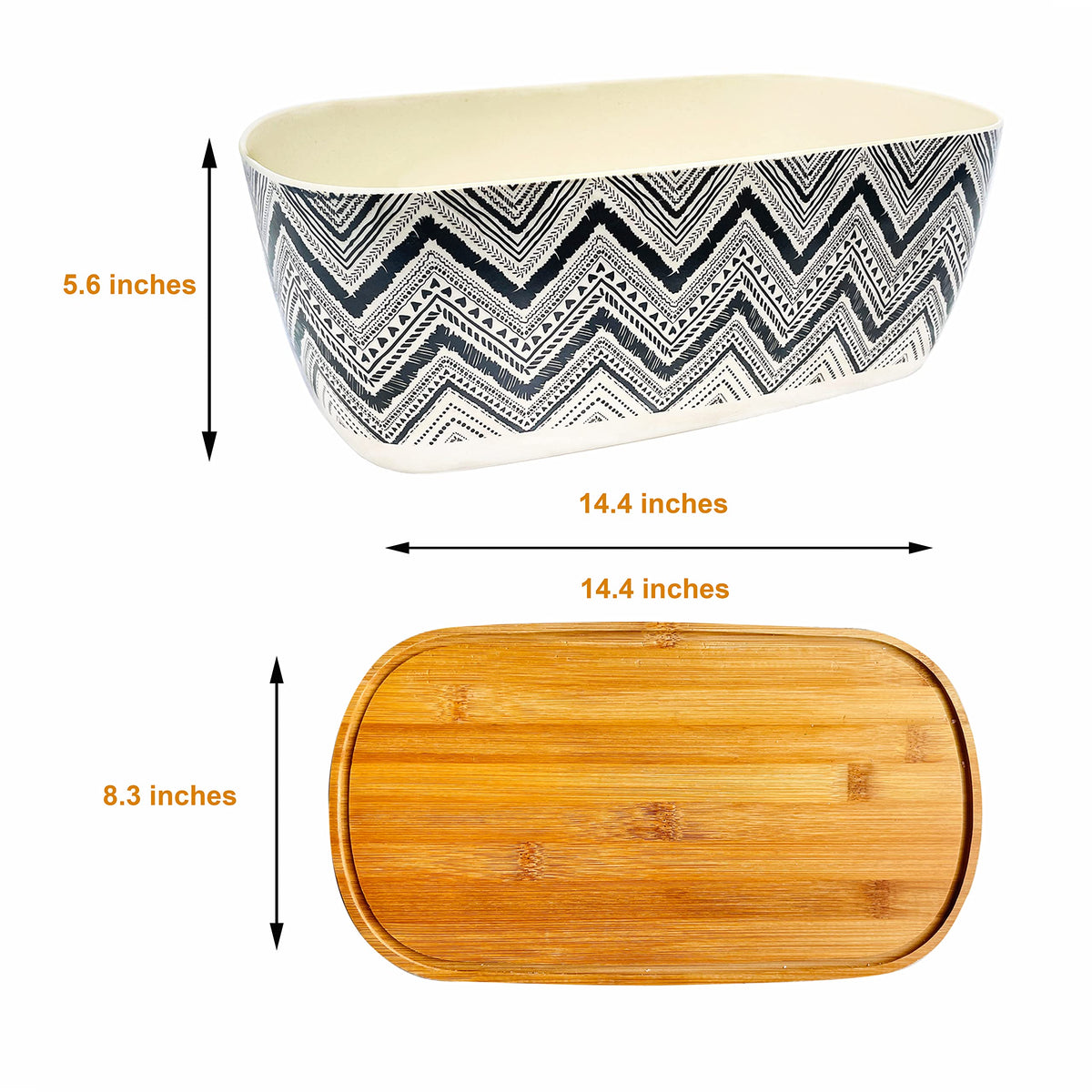 Nomotruc Bread Box For Kitchen Countertop,Bread Box with Cutting Board Lid Made with Bamboo Fiber,Bread Container Holder Keeper Keep Fresh I14.4x8.3x5.6 in……