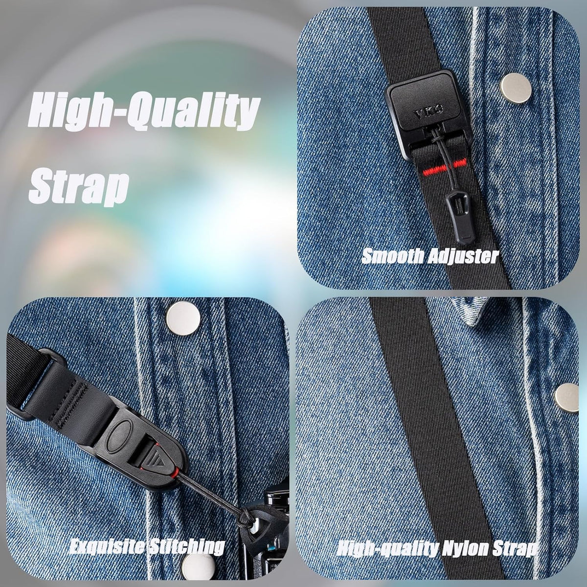 VKO Quick Release Crossbody Camera Strap - Adjustable Neck & Shoulder Strap for DSLR & Mirrorless Cameras