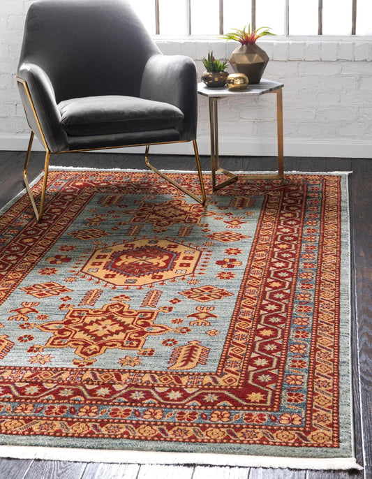 Unique Loom Sahand Collection Area Rug - Shapur (10' x 13' 1" Rectangle, Light Blue/ Light Brown)