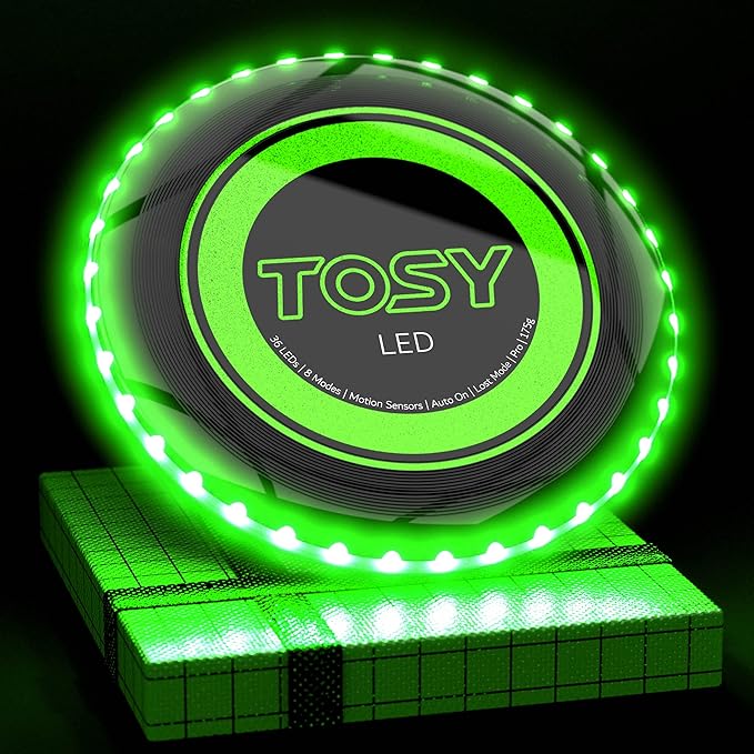 TOSY Bundle of 3-2X RGB Black + Green - Frisbee 108 LEDs, 16 Million Colors