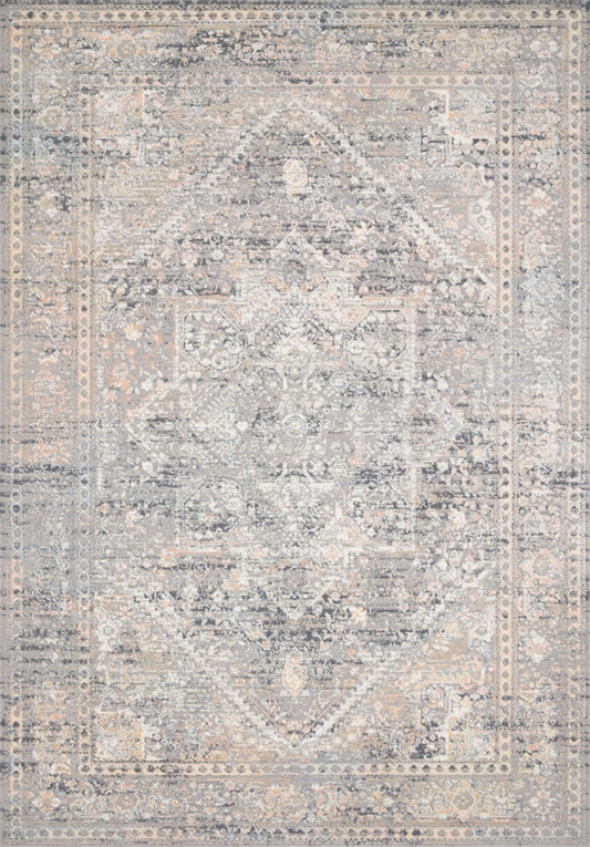 Loloi Lucia Collection LUC-01 Grey/Sunset 7'-9" x 10'-6" Area Rug