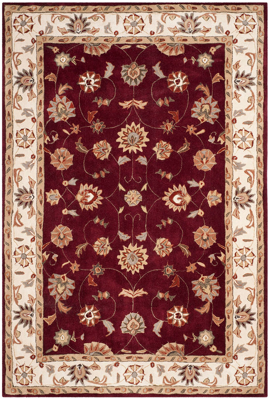 SAFAVIEH Area Rug 8x10 - Total Performance Collection - Large - Red & Ivory, Hand-Hooked, Oriental Design, Ideal for Living Room, Bedroom, Office, Dining Space (TLP725A)