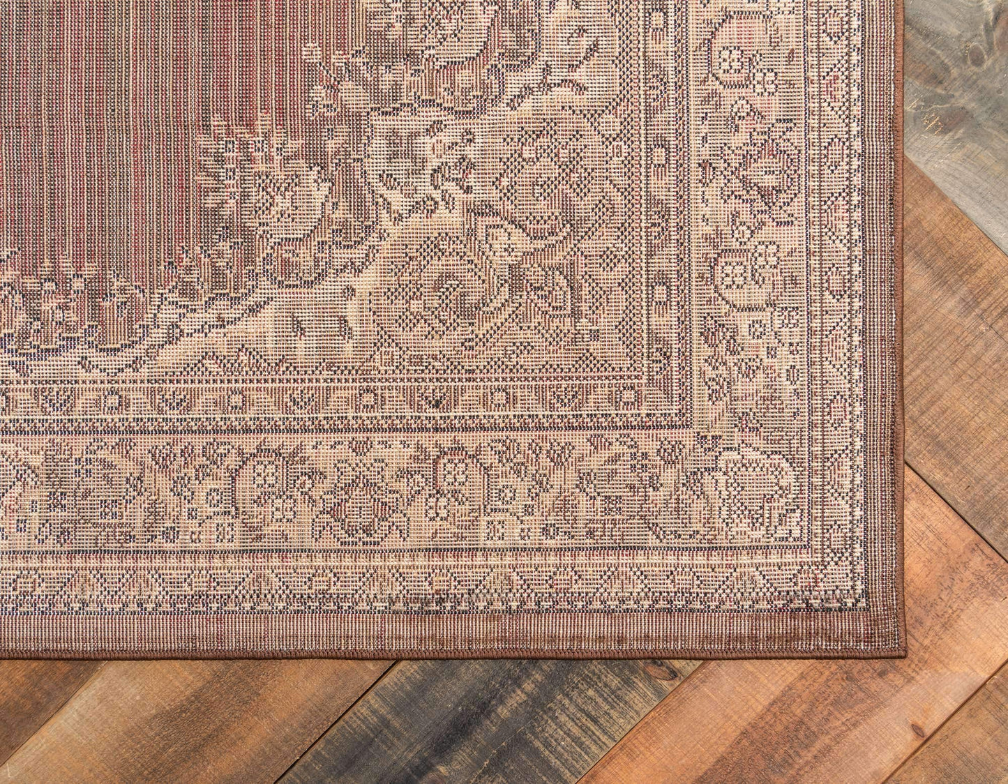 Unique Loom Reza Collection Traditional Persian Style Area Rug, 9 ft 10 in x 13 ft, Brown/Ivory