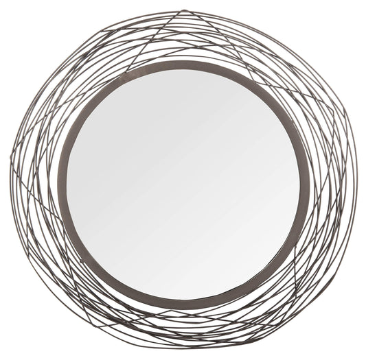 SAFAVIEH Home Nixie Black Round 29-inch Decorative Accent Mirror