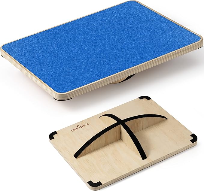 Multi-Optional Wooden Balance Board for all kind of balance tranning, Extra-Large Anti-Slip Wobble, Rocker and Plank Board for Balance and Core Training, Balancing Board for Under Desk