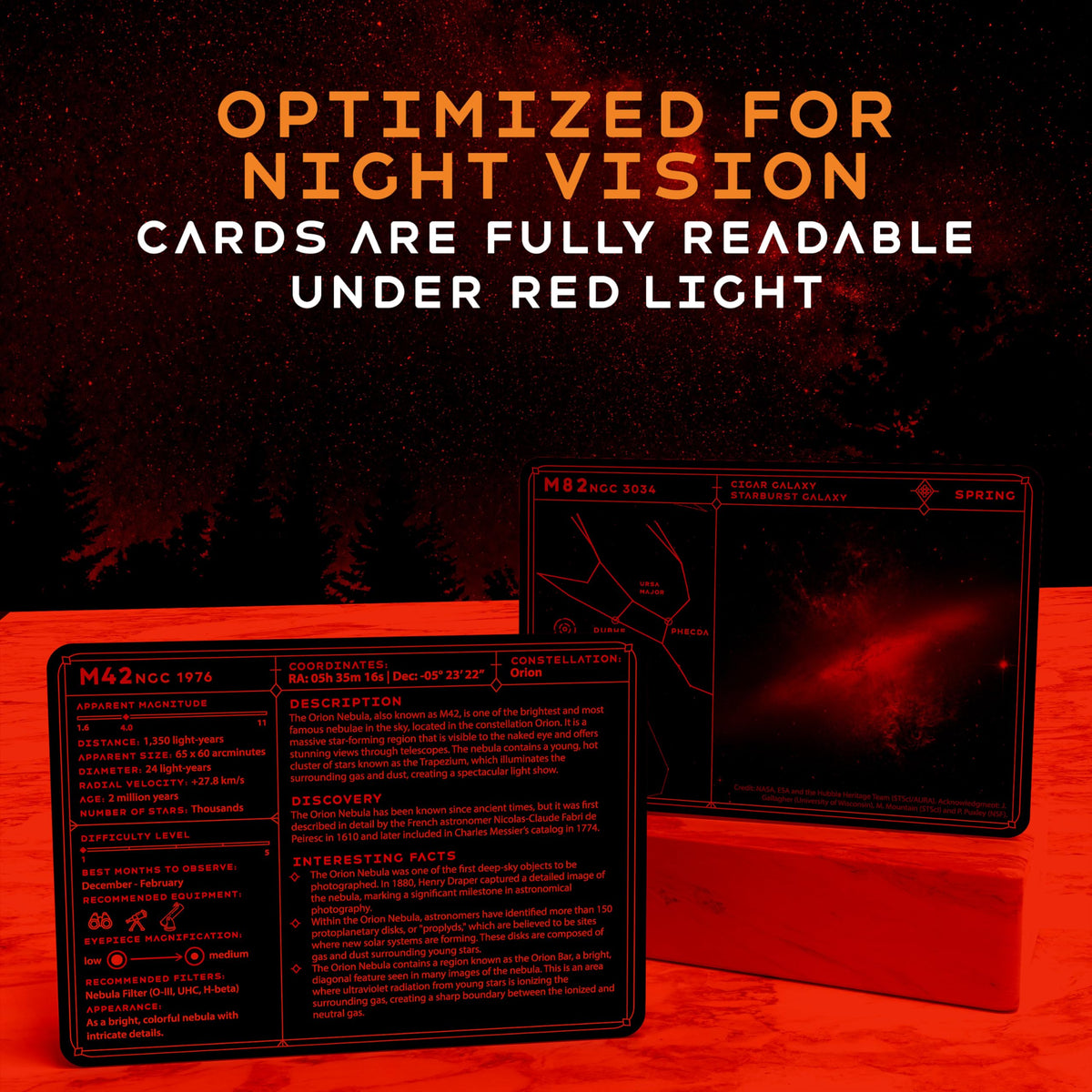 Stargazing Cards - Messier Catalog | Night Sky Exploration Kit for Telescopes & Binoculars | Flashcards with Star Charts, Astrophotography & Facts | Perfect Astronomy & Space Gift for Kids & Adults