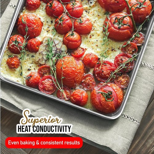 JoyTable Aluminum Baking Sheet Set - Non-Stick Quarter Sheet Pan for Baking & Roasting | 9 x 13 Inches