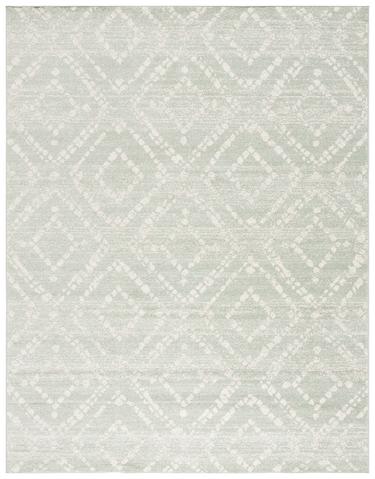 SAFAVIEH Adirondack Collection Area Rug - 10' x 14', Ivory & Green, Modern Diamond Distressed Design, Ideal for High Traffic Areas in Living Room, Bedroom, Dining (ADR131Y-10)