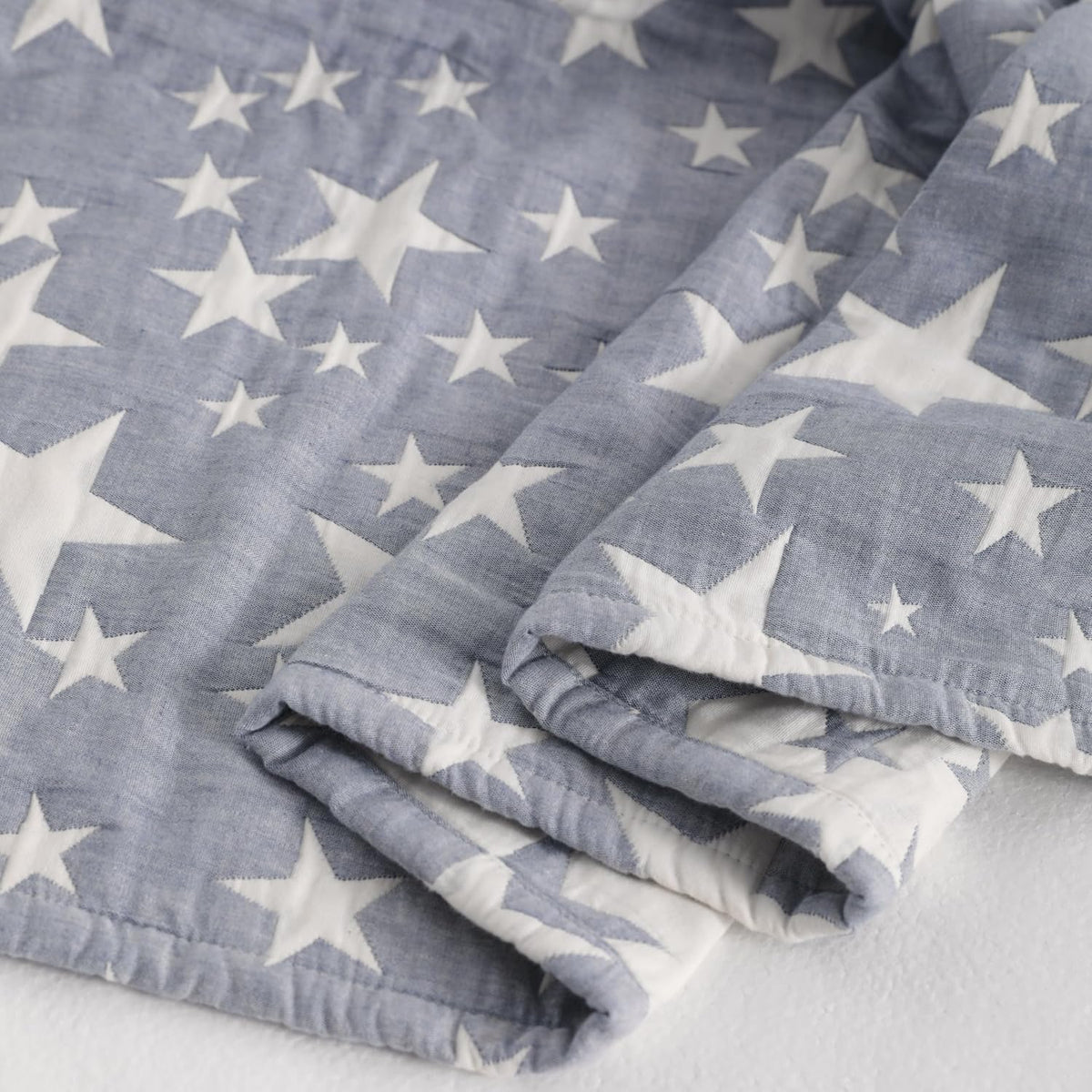 NTBAY Oversized Muslin Cotton Toddler Blanket - Super Soft Reversible Nursery Bed Blanket, 45"x60", Blue/White Star