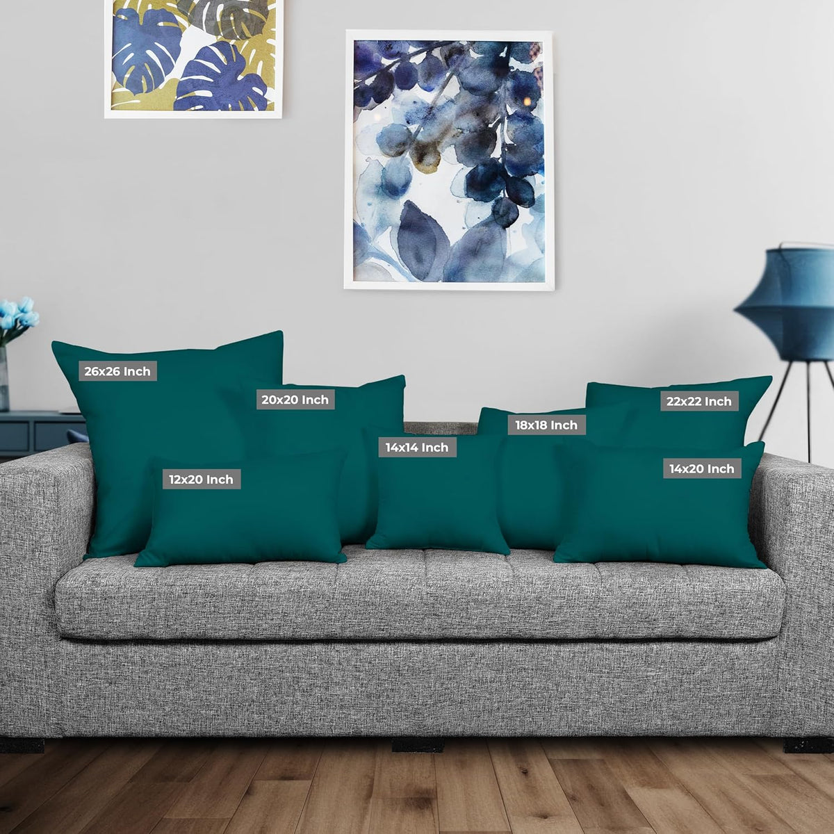 Utopia Bedding 12x20 Pillow Inserts - Set of 2 Dark Teal Decorative Throw Pillows | Soft & Fluffy Cushions for Bed, Sofa & Couch