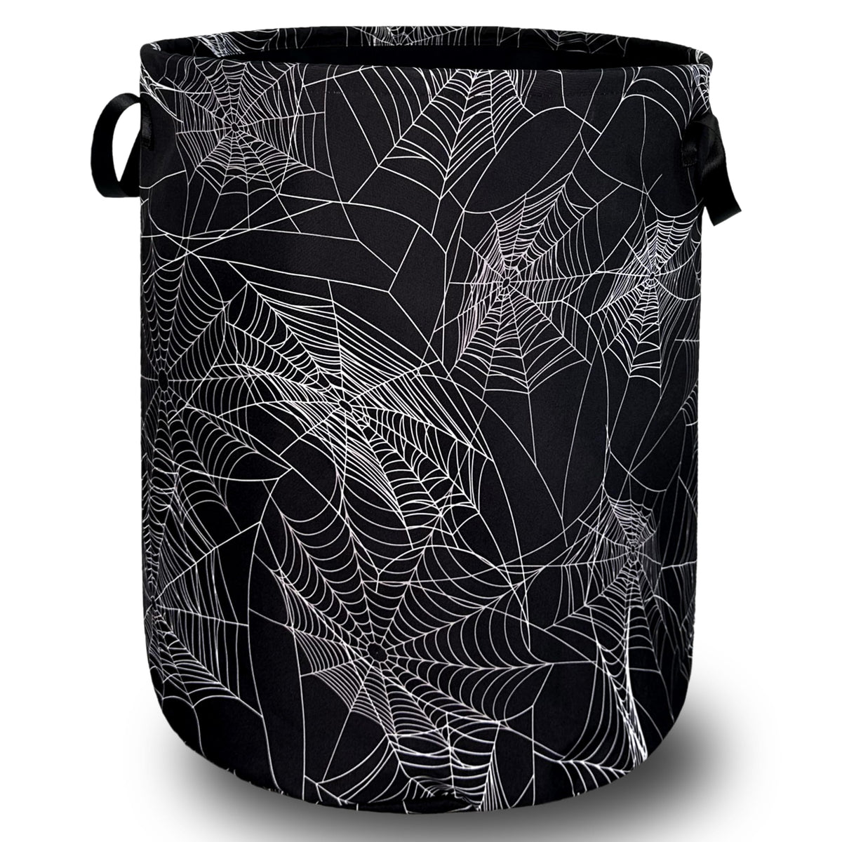 Spider Web Laundry Hamper Funny Halloween Laundry Basket With Handles Foldable Oxford Cloth Colorful Tote Bag Clothes Toy Storage Bucket 18.9" x 16.5" For Bathroom/Laundry/Bedroom