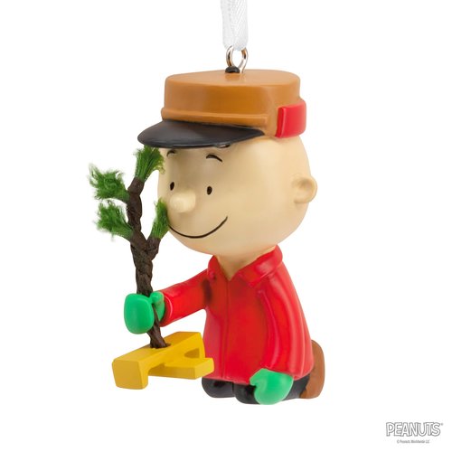 Hallmark Peanuts Charlie Brown Kneeling with Tree Christmas Ornament