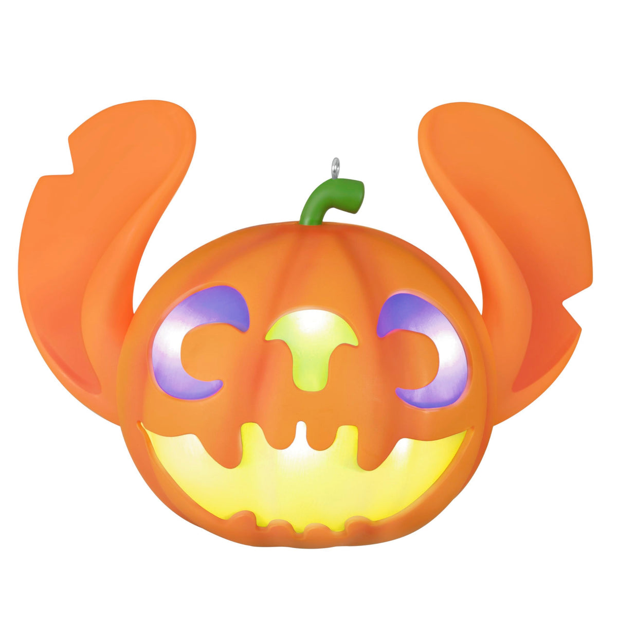 Hallmark Keepsake Halloween Ornament, Disney Lilo & Stitch Spooky Stitch Jack-o'-Lantern with Light, Gifts for Disney Fans