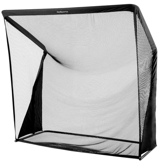 GoSports 8 x 8 ft Elite Golf Net with LoftGuard Canopy and Steel Frame - Indoor & Outdoor Practice Golf Hitting Net