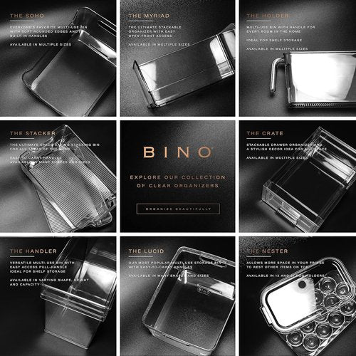 BINO Stackable Storage Drawers - Clear Small Bins for Bathroom & Vanity Organization
