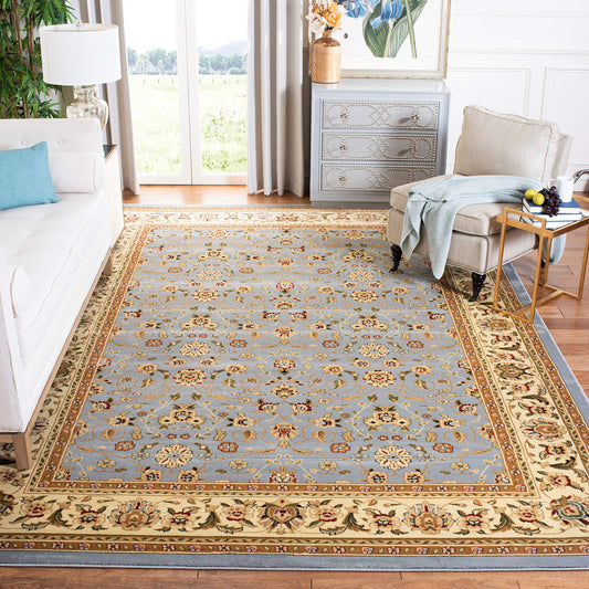 SAFAVIEH Lyndhurst Collection Area Rug - 10' x 14', Light Blue & Ivory, Traditional Oriental Design, Non-Shedding & Easy Care, Ideal for High Traffic Areas in Living Room, Bedroom (LNH312B)