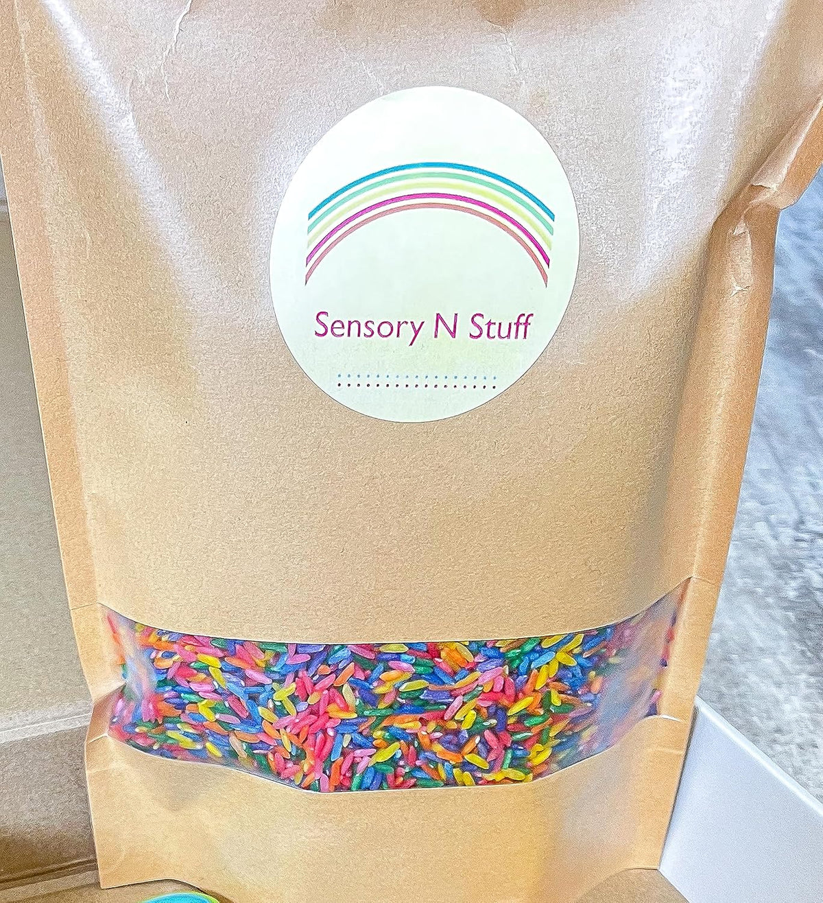 Rainbow Rice | Non-Toxic Sensory Bin Filler for Educational Play - 2 LB (4 Cups) - DIY Montessori Color Rice