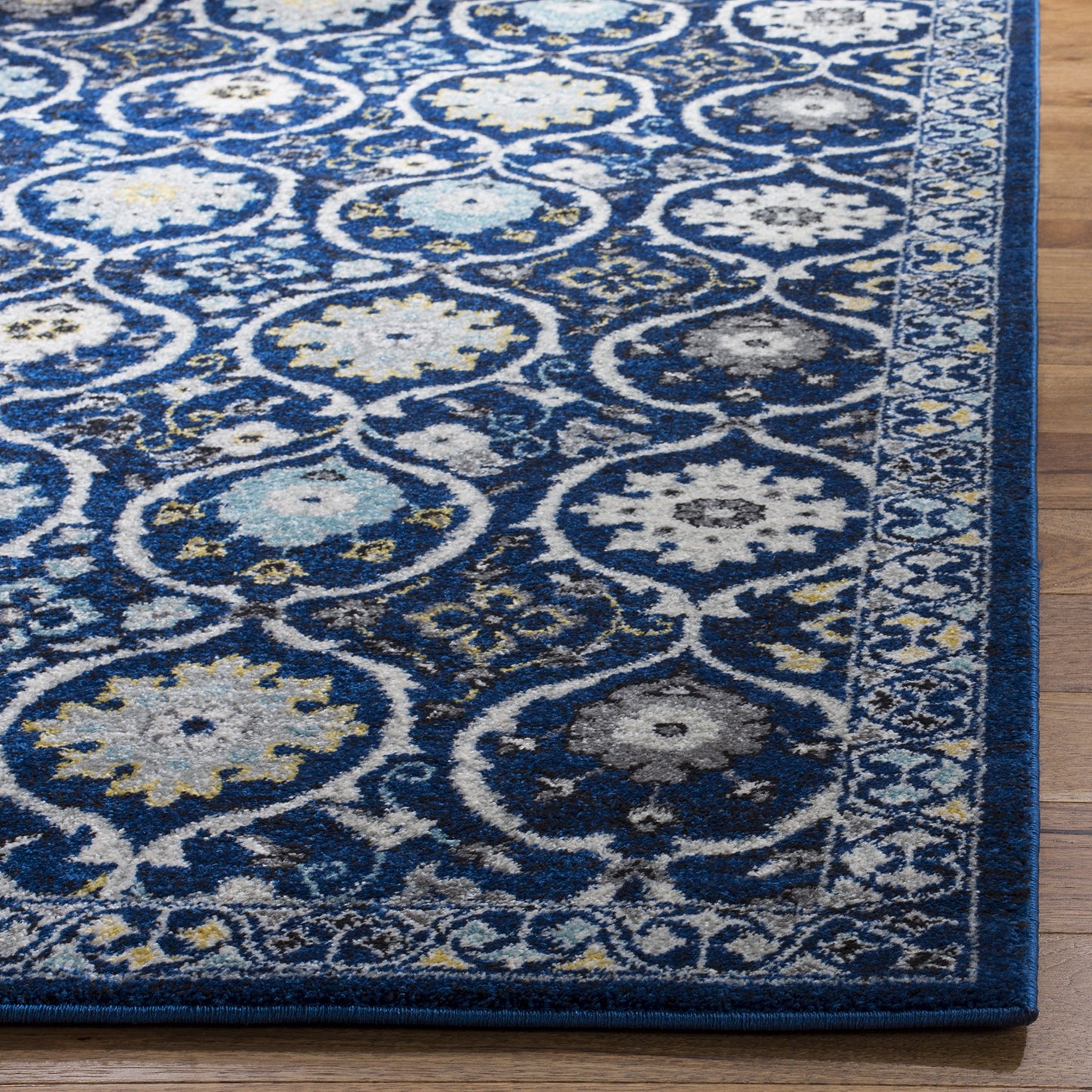 SAFAVIEH Evoke Collection 9' x 12' Royal / Ivory EVK210A Non-Shedding Living Room Bedroom Dining Home Office Area Rug