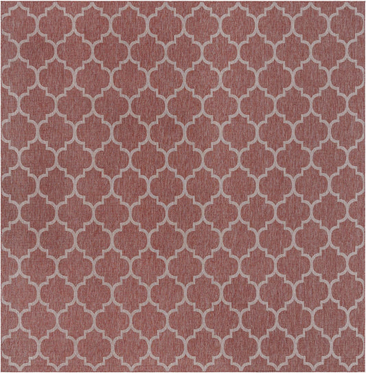 Unique Loom Outdoor Trellis Collection Area Rug - Trellis (Square 13' 0" x 13' 0", Rust Red/ Ivory)