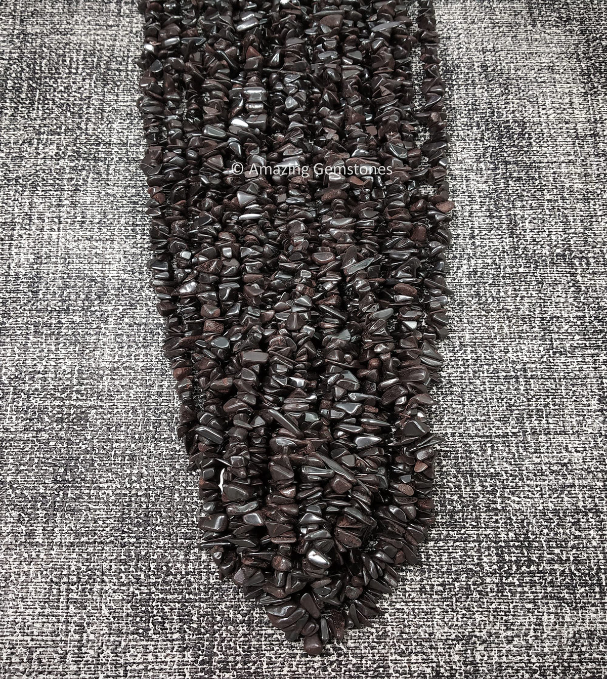 Hematite Pre Drilled Crystal Crushed Chips Beads for Bracelets Making, DIY Handmade Natural Healing Crystals (25 Inch Strand)