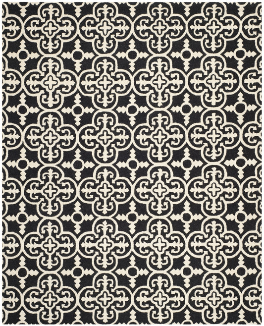 SAFAVIEH Cambridge Collection Area Rug - 9' x 12', Black & Ivory, Handmade Moroccan Wool, Ideal for High Traffic Areas in Living Room, Bedroom (CAM133E)