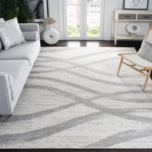 SAFAVIEH Area Rug 10x14 - Adirondack Collection - Large - Cream & Grey, Modern Wave Design, Non-Shedding & Easy to Clean, Ideal for Living Room, Bedroom, Dining Space (ADR125C)