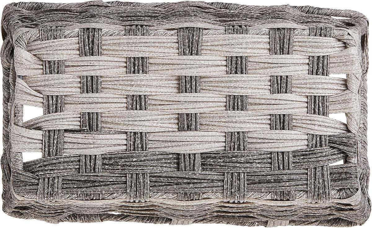 Whitmor Gray Wash Split Rattique Small Shelf Tote - Stylish Storage Solution for Home Organization