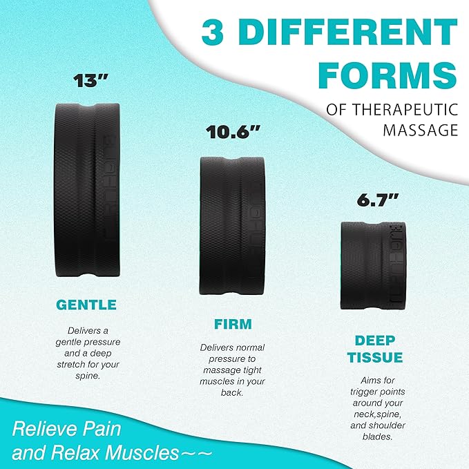 Furnhome Back Roller - Back Wheel for Deep Tissue Massage,Yoga Wheel for Back Pain & Stretching- Comfy Deep Tissue Massage Roller (3-Pack)