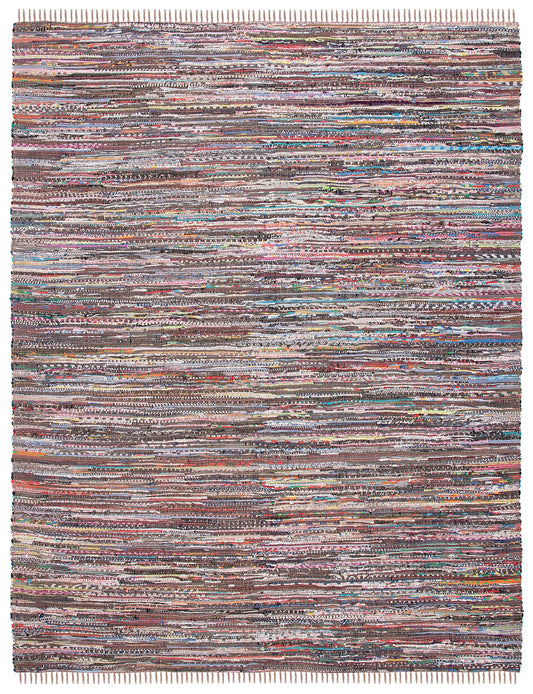 SAFAVIEH Rag Rug Collection X-Large Area Rug - 11' x 15', Rust & Multi, Handmade Boho Stripe Cotton, Ideal for High Traffic Areas in Living Room, Bedroom (RAR121E)