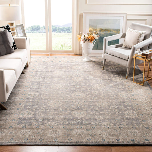 SAFAVIEH Sofia Collection Area Rug - 10' x 14', Light Grey & Beige, Vintage Oriental Distressed Design, Non-Shedding & Easy Care, Ideal for High Traffic Areas in Living Room, Bedroom (SOF330B)