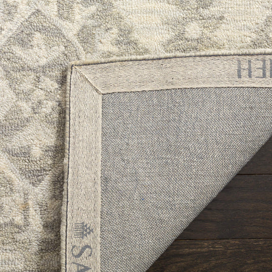 SAFAVIEH Area Rug 8x10 - Micro-Loop Collection - Large - Light Grey, Handmade Wool, Trellis Pattern, Ideal for Living Room, Bedroom, Office, Dining Space (MLP210A)